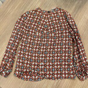 Carven Red and Black Patterned Blouse